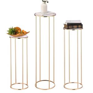 lot 426 image: ANABIUP 3pcs Gold Metal Cylinder Pedestal Stand, Round Display for Wedding & Party Decor, Cake Plant Vase Stand, Birthday Backdrop Column
