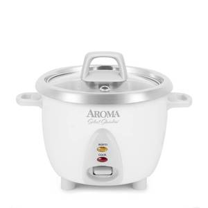 lot 431 image: AROMA� Select Stainless� Rice Cooker, 3-Cup (Uncooked)  6-Cup (Cooked), Stainless Steel Inner Pot, Small Rice Cooker, Auto Keep Warm, 1.2 Qt, White, ARC-753SG - Retail $63