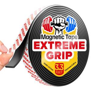 lot 434 image: See Photo for Amount X-bet MAGNET Magnetic Tape Strip with Adhesive Backing - 12 Inch  - Magnetic Tape Roll for Craft and DIY Projects - Sticky Magnets for Refrigerator Whiteboard Dry Erase Board - Retail $5