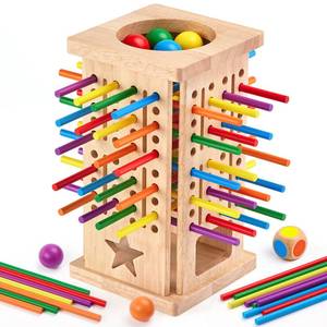 lot 463 image: Montessori Wooden Board Games, 42 Colorful Sticks Math Learning Toys for 3 4 5 6 Year Olds, Board Games for Kids 4-6, Fine Motor Skills Toy Family Travel Game, Gifts for Boys Girls 3 Year Old - Retail $21
