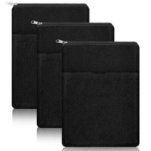 lot 479 image: Roowest 3 Pcs Book Protector Sleeve with Zipper Covers Protector Bag Pouch for Book Lovers Bookish Holiday Festival Gifts Canvas Paperback Cover Washable Pouch Pocket 11 x 8.7 Inch(Black) - Retail $10