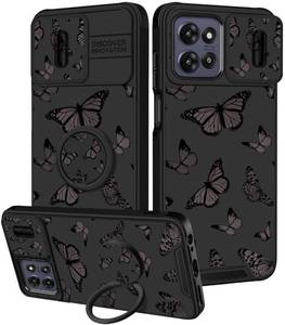 lot 500 image: Funermei for Moto G Power 2026,for Moto G Power 2025Play 5G 2025 Case - Women Girls Phone Cover Black Butterfly with Camera Cover and Ring Stand Funda for Motorola G Power 2025Paly 2025G Power 2026 - Retail $15