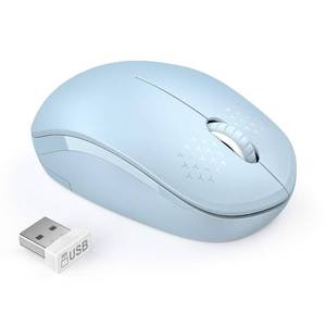 lot 516 image: Wireless Mouse, 2.4G Noiseless Mouse with USB Receiver - seenda Portable Computer Mice for PC, Tablet, Laptop with Windows System (Light Blue) - Retail $11