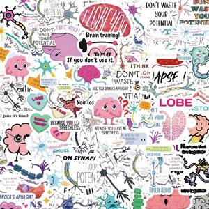 lot 524 image: Neuroscience Pun Stickers,Funny Neuroscience Stickers,Water Bottle Scrapbooking Stickers,Neuroscience Gifts(50 Pack) - Retail $10