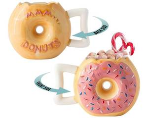 lot 529 image: Comfify Ceramic Donut Mug �� Pink Glaze with Sprinkles �� Funny ��MMM... Donuts�� Quote �� 14 oz Coffee Cup for Tea, Hot Chocolate, and More �� Giftable Novelty Drinkware - Retail $14