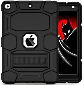 lot 531 image: CCMAO iPad 9th Generation Case, iPad 8th7th Generation Case, iPad 10.2 202120202019 Case with Kickstand, Heavy Duty Shockproof Hard Hybrid Three Layer Protective Cover, Black - Retail $20
