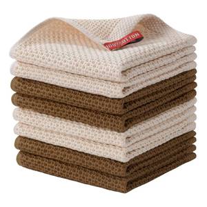 lot 536 image: joybest Cotton Kitchen Dish Cloths, 8-Pack Waffle Weave Ultra Soft Absorbent Dish Towels Washcloths Quick Drying Dish Rags, 12x12 Inches, Beige and Brown - Retail $12