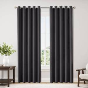 lot 540 image: ChrisDowa Blackout Curtains 70 inches Wide for Bedroom - 2 Panels Set Extra Wide Grommet Thermal Insulated Room Darkening Curtains for Living Room (Dark Grey, 70 x 84 Inch) - Retail $42