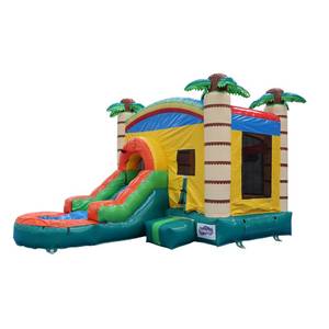 lot 9 image: 17FT x 12FT Jungle Adventure Bounce & Water Slide Combo(2-in-1 DryWet) with Blower