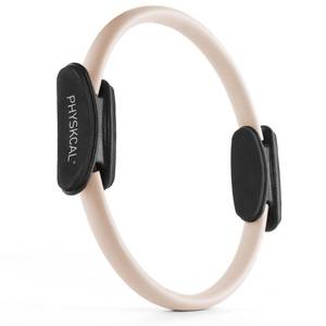 lot 543 image: PhysKcal Pilates Ring, 15-Inch Magic Circle with Extra Thick Padded Handles, Pilates Equipment for Toning Inner Thighs, Arms and Strengthening Cores- Workout Guide Included (Nude) - Retail $23