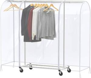 lot 571 image: Simple Houseware Clear Garment Rack Cover - Retail $21
