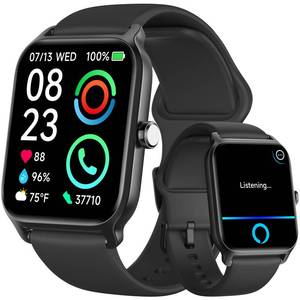 lot 578 image: Fitpolo Smart Watches for Men Android & iPhone, Alexa Built-in 1.8 HD Screen IP68 Waterproof Fitness Watch with Bluetooth Call (AnswerMake), Heart RateSleepSpO2 Monitor, 105 Sports Tracker - Retail $38
