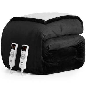 EHEYCIGA Heated Blanket King Size - 9 Heating Levels, 10 Hour Auto Off, Soft Cozy Sherpa, Dual Control, 90 x 100 Inches - Retail: $75
