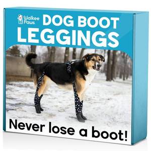 lot 634 image: 100% Waterproof Dog Boots Connected to Leggings so They Stay on. Easy-On Paw Protectors with an Adjustable fit. Snow & Rain, Anti-Slip Traction, Machine-Washable (Confetti, S