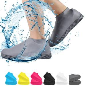 lot 649 image: Waterproof Shoe Covers, Non-Slip Water Resistant Overshoes Silicone Rubber Rain Shoe Cover Protectors for Kids, Men, Women (Small, Gray) - Retail $12