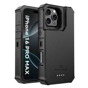 lot 671 image: ZEROLEMON Battery Case for iPhone 16 Pro Max, 10000mAh Capacity, 18W Fast Charging Power with Full Edge Protection Extended RuggedJuicer Battery Charger Case for iPhone 16 Pro Max - Black - Retail $60