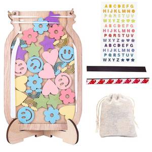 lot 680 image: PWMENLK Magnetic Star Reward Jar System for Kids - Effective Behavior Management Tool for Home and Classroom,with Colorful Letter Stickers(1pc) - Retail $12