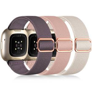 lot 681 image: Maledan Pretty Bands Compatible for Fitbit SenseSense 2 Versa 43 Bands Men Women, Adjustable Stretchy Elastic Wristband for Fitbit Versa 3 Smartwatch Accesories - Retail $10