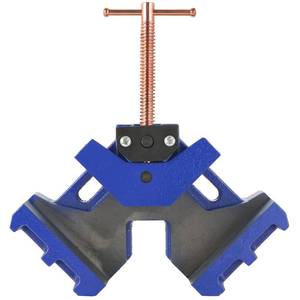 lot 701 image: DASBET Cast Iron Heavy Duty Two Axis 90 Deg Welding Clamp Right Angle Self Centering Jig Fixture for Wood Miter Clamp - Retail $27