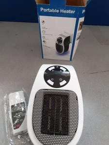 lot 708 image: Top Heat Plug in Heater, 450W Portable Plug in Heater for Indoor Use, with Remote, Thermal Protection, LED, PTC Ceramic Fast Heat for Bedroom Bathroom Office - Retail $20