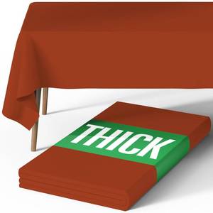 lot 713 image: Pureegg Rectangle Table Cloth 60 x 84 �� Durable Polyester Tablecloth Offers Reusable & Washable Protection, Ideal for Outdoor Party, Picnic, Wedding, Banquet and Birthday, Rust - Retail $10