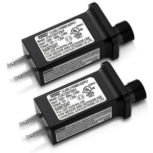 lot 723 image: 2 Pieces LED Transformer Replacement Class 2 Power Supply for Christmas String Light Inflatable Decorations LED Controller IP44 Waterproof Low Voltage Transformer US Power Adapter