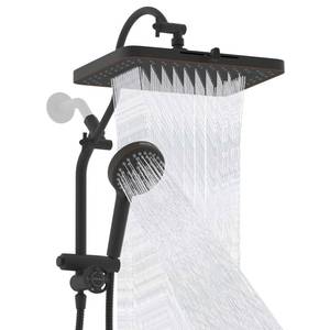 lot 732 image: Hibbent cUPC Certified 13 Shower Head Combo, High Pressure 5 Spray Rainfall Showerhead, 10 Spray Handheld, All Metal Easy Reach 4-way Diverter with Pause Mode, 71 Hose & Holder, Oil-Rubbed Bronze - Retail $133