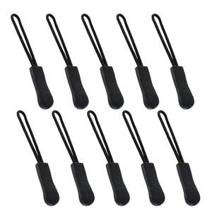 lot 733 image: Tojwi Zipper Pulls 10pcs Black Nylon Cord Zipper Pulls FitsZipper Fixer with Non-Slip Gripper - Retail $5