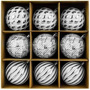 lot 734 image: Mupera 3.15 Vintage Farmhouse Christmas Ornaments, Distressed Matte White & Silver Shatterproof Christmas Balls, Rustic Country Tree Decor for Winter Wedding & Holiday Wreath - Retail $11