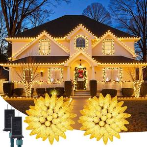lot 735 image: C9 Christmas Lights Outdoor, 72 FT 110 LED C9 String Lights, 8 Modes & Timer Connectable Waterproof for Christmas Tree light Indoor Outdoor Roofline Patio Outside Yard Xmas Decor, Warm White 2 Pack - Retail $40