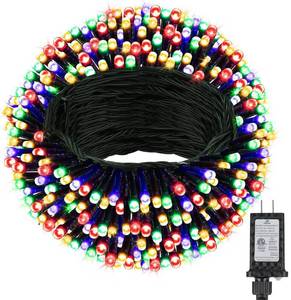 lot 736 image: MGYIF 132FT 400 LED Christmas Tree String Lights Outdoor Fairy Lights Plug in, Expandable Green Wire Clear Bulbs Mini Lights 8 Modes, Xmas Wedding Party Decoration (Multicolor) - Retail $20