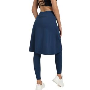 lot 748 image: Xioker Women Knee Length Skirts with Full-Length Leggings,Skirted Leggings Capris for Women Zipper Pockets(Full Legnth Navy Blue XS) - Retail $30