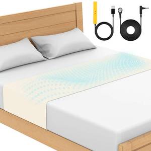 lot 750 image: Grounding Sheet for Bed 90% Organic Cotton10% Pure Silver Fiber, Grounding Fitted Sheets for All Mattress Sizes, with Static grounding Cord and Test Pen (White, 105.1  23inch)