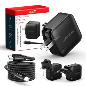 lot 758 image: JSAUX 65W GaN USB C Charger for Nintendo Switch 2, Powers in TV Mode, with EUUK Plug & 6.6FT Cable for ROG Xbox Ally, Steam Deck, ROG Ally, iPhone 17e17, Galaxy S26, Tablet & Laptop �� Black - Retail $20