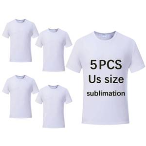 lot 769 image: OKBA 5 pcs Sublimation Blank T-Shirts Round Collar Short Sleeves Adult White Polyester t Shirts(3X-Large) - Retail $20