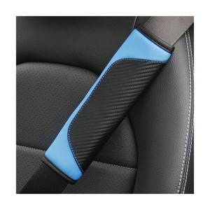 lot 774 image: AUCELI 2PCS Car Seat Belt Cover, Carbon Fiber Seatbelt Shoulder Strap Covers, Breathable Leather Soft Harness Pad Protect Your Neck and Shoulder Compatible with Cars - Retail $7