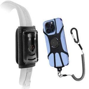 lot 775 image: Backpack Strap Cellphone Holder,Use As Shoulder Strap Phones Holder or HikingAlpinismClimbingTraveling Tether,Cellphone Coiled Lanyard Ensures Your Phone is Safe and Protected Black - Retail $17