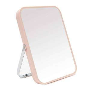 lot 779 image: YEAKE Table Desk Vanity Makeup Mirror,8-Inch Portable Folding Mirror with Metal Stand 90°Adjustable Rotation Tavel Make Up Mirror Hanging Bathroom for Shower Shaving(Pink) - Retail $9
