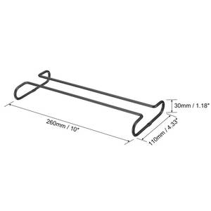 lot 794 image: UXcell Under Cabinet Wine Glass Rack, 2Piece Stainless Steel Stemware Organizer, 10-Inch Hanger for 5mm Stemware, Black - Retail $27