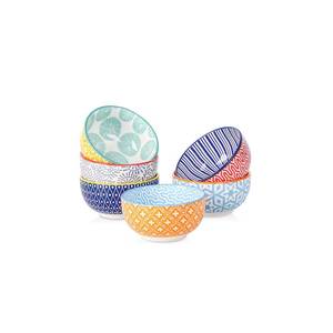 lot 804 image: Selamica Ceramic 4 OZ Dipping Bowls Set, 3.5 Inch Mini Bowl for Dipping, Side Dishes, Microwave Dishwasher Safe, Set of 6, Assorted Colors - Retail $23