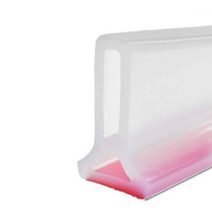 lot 809 image: Duzzy 75 Inch Shower Threshold Water Dam, Shower Water Guard to Keep Water in Shower, Shower Water Stopper Dry and Wet Separation Suitable for Bathroom and Kitchen (Clear) - Retail $44