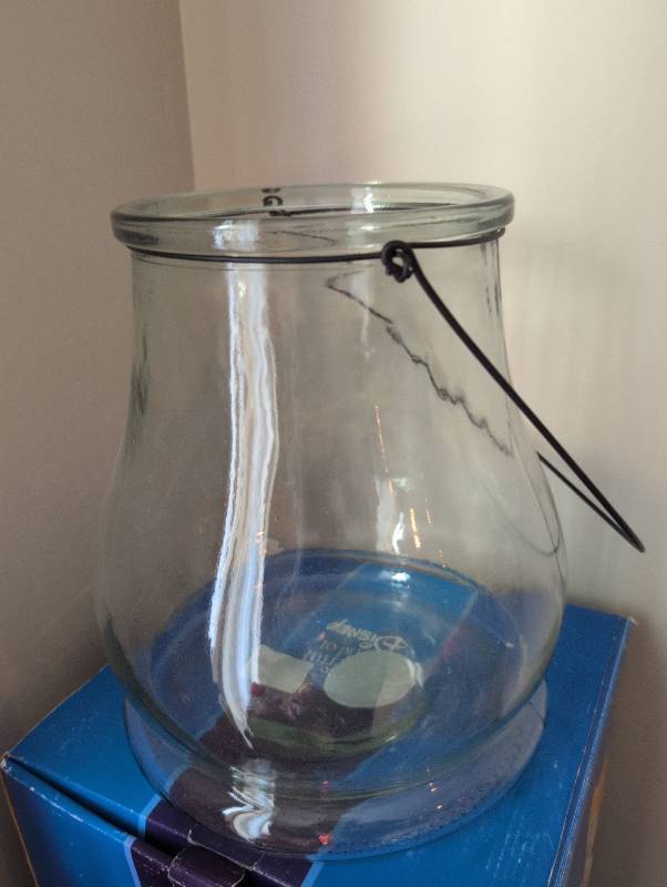 lot 2638 image: Large Glass Storage Jar with Wire Bail Closure