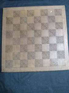 lot 3951 image: Decorative Floral CheckerChess Board