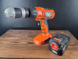 lot 3694 image: Black & Decker Firestorm 14.4V Cordless Drill with Battery