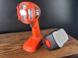 lot 3695 image: Black & Decker Fire Storm 14.4V Cordless Spotlight with Battery