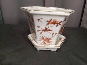 Japanese Porcelain Hexagonal Planter