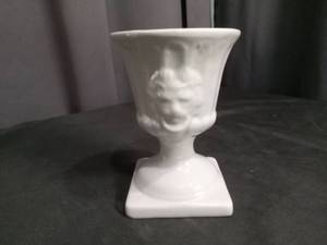 lot 3425 image: White Milk Glass Pedestal Vase - Italian Made