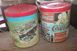 lot 4094 image: 2 Coca-Cola Large Tins