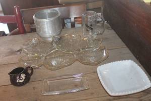 lot 4103 image: Large Glass Relish Dish and More