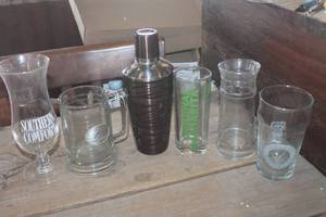 lot 4130 image: Beer Glasses and Cocktail Shaker